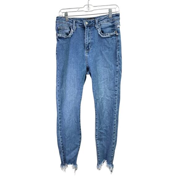 Judy Blue Maryville High Rise Fray Slim Fit Jeans Straight Tapered Ankle 9/29 - Picture 1 of 16